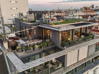 PENTHOUSE ohne SCHRÄGEN mit Vollverglasung und Wellnessterrasse inkl. Sauna und Blick über Wien - außergewöhnliche RARITÄT mit 2x Tiefgaragenplätzen im Haus / Kaufpreis inkl. LUXUS-Möblierung, 2690000 €, Immobilien-Wohnungen in 1020 Leopoldstadt