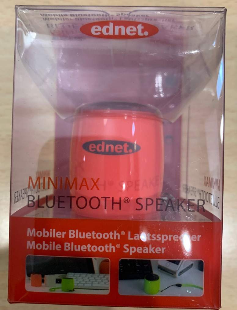ednet Minimax Bluetooth Speaker, Rosa, bis zu 5 Stunden Laufzeit, Art.Nr. 33022