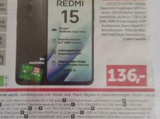 REDMI 15, 99 €, Marktplatz-Computer, Handys & Software in 1220 Donaustadt