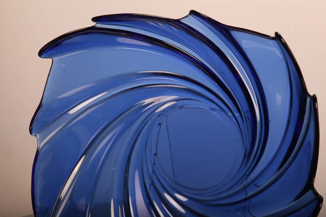 Blaue Glasschale 30cm