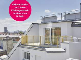 Weitblick investieren: Exklusive Dachgeschoß-Vorsorgewohnungen mit 360°-Ausblick in Top-Lage der Stadt, 688000 €, Immobilien-Wohnungen in 1200 Brigittenau