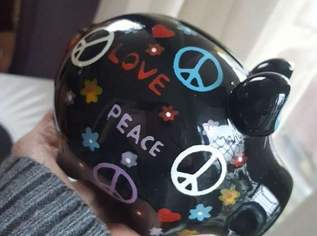 Sparschwein Keramik - Peace Love, 3 €, Haus, Bau, Garten-Geschirr & Deko in 1200 Brigittenau