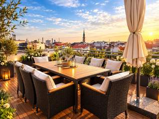 Unglaubliche 2-stöckige Wohnung mit eigener, großzügiger Terrasse im Zentrum von Wien! Atemberaubender Ausblick! 2. Bezirk. U1, 1534700 €, Immobilien-Wohnungen in 1020 Leopoldstadt