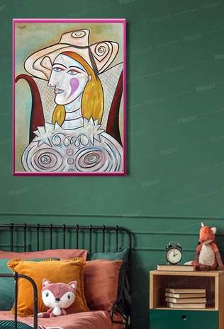  PABLO PICASSO Signiertes abstraktes Meisterwerk "Frau". Ein Blickfang an Ihrer Wand! Kostbare  Zimmerdeko. Wandbild. Geschenkidee. Unikat! 