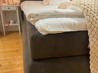 Boxspringbett Masseno 160x200 mit Stauraum & Topper - Sonderanfertigung, wie neu!