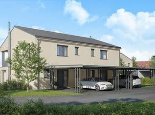 Edel- Rohbau Neubau- Doppelhaushälfte mit 99m² in sehr guter Lage mit Terrasse und Eigengarten sowie zwei eigene Carports, 242500 €, Immobilien-Häuser in 8480 Mureck