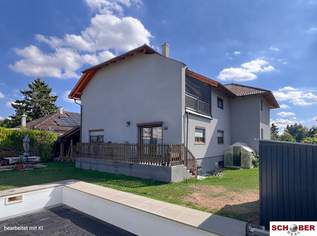Zweifamilienhaus mit Salzwasserpool, Terrassen und Top-Anbindung, 680000 €, Immobilien-Häuser in 2442 Katastralgemeinde Unterwaltersdorf