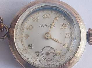 Vintage 1930er Jahre Schweizer AVALON vergoldete Uhr – Brosche