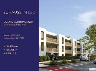Zuhause IM LEO | Tolle 2 Zimmer Balkonwohnung | 2.OG | Tiefgarage im Gebäude | Hauptstraße | Sommer 2029 - Top 32, 297857 €, Immobilien-Wohnungen in 2333 Gemeinde Leopoldsdorf