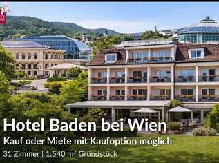 Hotel Baden bei Wien – zentrale Lage nahe Strandbad & Congress Center – renovierungsbedürftig – Kauf oder Miete mit Kaufoption möglich ++, 1399000 €, Immobilien-Gewerbeobjekte in 2500 Gemeinde Baden