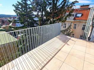 Ein Zuhause mit königlichem Panorama! Modernes Dachgeschoss + Traumblick + 3 Zimmer + 2 Terrassen + Eco-freundliche Erdwärme + Viel Grün + Viel Privatsphäre!, 655000 €, Immobilien-Wohnungen in 1140 Penzing