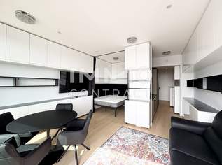 Top-modernes Studio vollmöbliert - DANUBEFLATS - Gym, Sauna, Pool, Bar, Lounges, Supermarkt im Haus, 1344.7 €, Immobilien-Wohnungen in 1220 Donaustadt