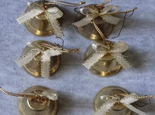 Weihnachtsschmuck 6 goldene Glocken