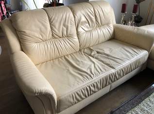 Ledersofa 3teilig, beige, 300 €, Haus, Bau, Garten-Möbel & Sanitär in 3580 Gemeinde Horn