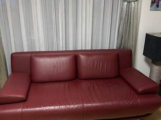 Gepflegte Echtledersofa in WeinRot Gepflegte Echtledersofa in WeinRot