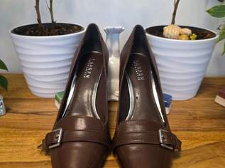 RALPH LAUREN Leder-Pumps in braun - Gr. 41 - neuwertig