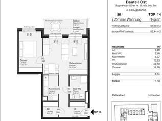 Moderne 2-Zimmerwohnung mit Westbalkon, 726.97 €, Immobilien-Wohnungen in 8020 