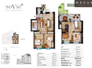 | 3,5 ZIMMER WOHNUNG | EXKLUSIVE MAISONETTE | TERRASSE UND GRÜNFLÄCHE | MEIDLING |, 973600 €, Immobilien-Wohnungen in 1120 Meidling