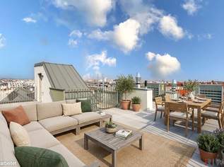 PANORAMA-DACHTERRASSE DER SUPERLATIVE | ERSTBEZUG | 2. DG | 4-Zimmer | TG-Stellplatz optional | Nachhaltiges Wohnbauprojekt, 1090800 €, Immobilien-Wohnungen in 1120 Meidling PANORAMA-DACHTERRASSE DER SUPERLATIVE | ERSTBEZUG | 2. DG | 4-Zimmer | TG-Stellplatz optional | Nachhaltiges Wohnbauprojekt, 1090800 €, Immobilien-Wohnungen in 1120 Meidling