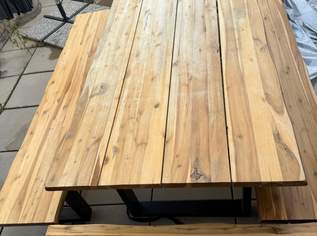 Gartentisch Set mit Bänken (2x klein, 2x groß) - Echtholz Akazie