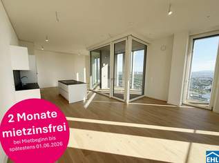 ***PENTHOUSE mit Blick zum KAHLENBERG *** 12 Minuten zum STEPHANSPLATZ, 3390 €, Immobilien-Wohnungen in 1220 Donaustadt
