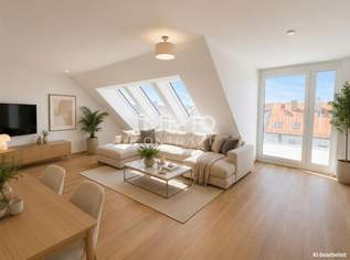 Einzigartige 3-Zimmer-Dachgeschoßwohnung mit hofseitiger Terrasse in U-Bahn-Nähe, 649000 €, Immobilien-Wohnungen in 1120 Meidling