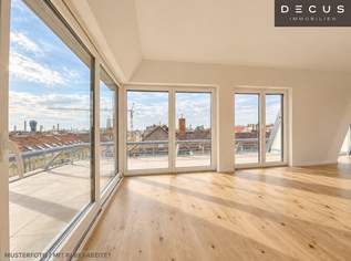 1070 WIEN | 4 ZIMMER | LUXURIÖSE DACHGESCHOSSWOHNUNG | ERSTBEZUG | FERNBLICK | BEZUG AB 01.01.2027, 3385 €, Immobilien-Wohnungen in 1070 Neubau