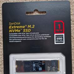 1 TB NVMe Gen 4.0  SSD 2280 von SanDisk Extreme M.2, 5150 Mb/s - neu & ovp, 155 €, Marktplatz-Computer, Handys & Software in 3100 St. Pölten