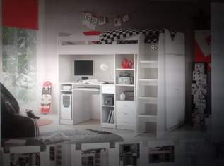 Hochbett mit eingebauten Fächern, Tisch und Kleiderschrank, 250 €, Haus, Bau, Garten-Möbel & Sanitär in 1150 Rudolfsheim-Fünfhaus Hochbett mit eingebauten Fächern, Tisch und Kleiderschrank, 250 €, Haus, Bau, Garten-Möbel & Sanitär in 1150 Rudolfsheim-Fünfhaus