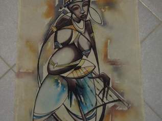 Afrikanische Kunst - Original Bild aus Afrika - Frau - gemalt - Painting