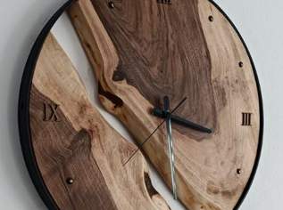 Wanduhr 50cm - wunderschöne Uhr aus Walnussholz