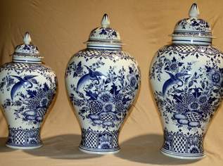 Chinesische Vasen blau handbemalt