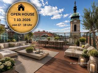GOLDENER PFAU | ÜBER DEN DÄCHERN DES KARMELITERVIERTELS - EIN PENTHOUSE FÜR BESONDERE ANSPRÜCHE, 2667000 €, Immobilien-Wohnungen in 1020 Leopoldstadt GOLDENER PFAU | ÜBER DEN DÄCHERN DES KARMELITERVIERTELS - EIN PENTHOUSE FÜR BESONDERE ANSPRÜCHE, 2667000 €, Immobilien-Wohnungen in 1020 Leopoldstadt