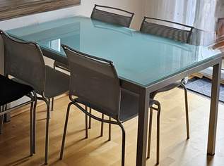 Esstisch (Sicherheits)Glasplatte extra massiv 130x70cm mit 4 Sessel, 175 €, Haus, Bau, Garten-Möbel & Sanitär in 2401 Gemeinde Fischamend