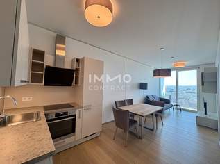 Rarität: Möblierte Zweizimmer-Wohnung im TrIIIple mit Blick wohin das Auge reicht (28. Stock), 1599.05 €, Immobilien-Wohnungen in 1030 Landstraße