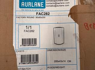 Aurlane Factory Round FAC282 Duschkabine 90x90 cm, 140 €, Haus, Bau, Garten-Möbel & Sanitär in 4901 Ottnang am Hausruck