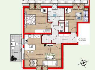 Hochwertige 3-Zimmer DG-Wohnung | 96 m² Wohnfläche | mit Balkon & 2 Parkplätzen (Ziegelmassiv!), 428900 €, Immobilien-Wohnungen in 2460 Gemeinde Bruck an der Leitha