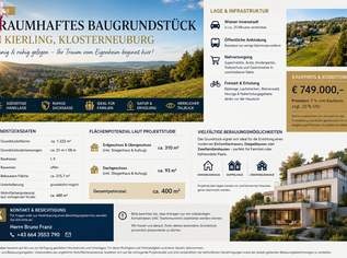 Traumhaftes Baugrundstück in Kierling, Klosterneuburg – sonnige Ruhelage mit großem Entwicklungspotenzial, 749000 €, Immobilien-Grund und Boden in 3400 Gemeinde Klosterneuburg Traumhaftes Baugrundstück in Kierling, Klosterneuburg – sonnige Ruhelage mit großem Entwicklungspotenzial, 749000 €, Immobilien-Grund und Boden in 3400 Gemeinde Klosterneuburg