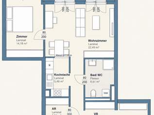 Modernes Wohngefühl | 2 Zimmer mit Balkon, 910.96 €, Immobilien-Wohnungen in 8020 