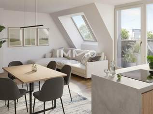 WOHN(T)RAUM OBERLAA: Stilvolle Dachgeschosswohnung – Erstbezug inklusive, 368500 €, Immobilien-Wohnungen in 1100 Favoriten