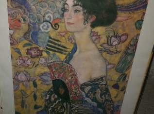 Dame mit Fächer (Gustav Klimts) mit Bilderrahmen, 19 €, Haus, Bau, Garten-Geschirr & Deko in 1170 Hernals