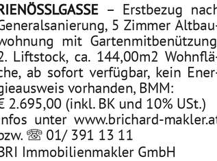 RIENÖSSLGASSE ? Erst be zug nach, 2695 €, Immobilien-Wohnungen in 1040 Wieden RIENÖSSLGASSE ? Erst be zug nach, 2695 €, Immobilien-Wohnungen in 1040 Wieden