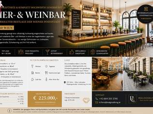 Exklusive Bier- & Weinbar in Toplage der Wiener Innenstadt – 1010 Wien, 2850 €, Immobilien-Gewerbeobjekte in 1010 Innere Stadt Exklusive Bier- & Weinbar in Toplage der Wiener Innenstadt – 1010 Wien, 2850 €, Immobilien-Gewerbeobjekte in 1010 Innere Stadt