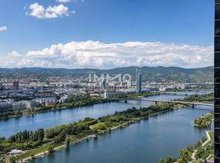 Sky-Living inkl. Loggia: 37. Etage - Studio mit Sonnenuntergang und Kahlenberg Ausblick, 1250 €, Immobilien-Wohnungen in 1220 Donaustadt