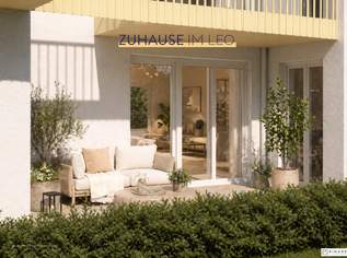 FÜR ANLEGER // Zuhause IM LEO | Schöne 1 Zimmer Gartenwohnung mit Terrasse | Tiefgarage im Gebäude | Hauptstraße | Sommer 2029 | Top 6-7, 213954 €, Immobilien-Wohnungen in 2333 Gemeinde Leopoldsdorf