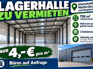 !!! Gepflegte Lagerhalle mit ca.800m² - Nähe Mattersburg zu vermieten., 4 €, Immobilien-Gewerbeobjekte in 7210 Mattersburg !!! Gepflegte Lagerhalle mit ca.800m² - Nähe Mattersburg zu vermieten., 4 €, Immobilien-Gewerbeobjekte in 7210 Mattersburg