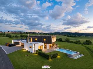 Ein Leben mit Weitblick – exklusives Architektenhaus mit Infinity-Pool und einzigartigem Burgpanorama, 959000 €, Immobilien-Häuser in 7542 Gerersdorf bei Güssing