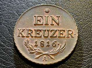 1 Kreuzer 1816 A, Franz II./ I. (1792-1835), Cu, f. vz, R, 35 €, Marktplatz-Sammlungen & Haushaltsauflösungen in 2421 Gemeinde Kittsee