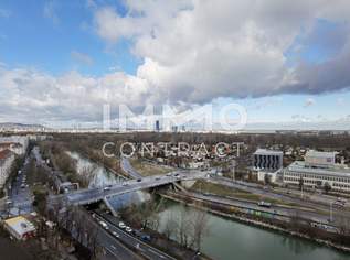 TOP-Ausblick: City mit Stephansdom, Donaukanal, Prater. Concierge, Party & BBQ Lounge, Pool usw., 2248.35 €, Immobilien-Wohnungen in 1030 Landstraße