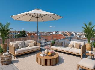 PENTHOUSE mit traumhafter DACHTERRASSE! Geschmackvoller 3-Zimmer-Erstbezug mit direktem Liftzugang, 1890000 €, Immobilien-Wohnungen in 1050 Margareten